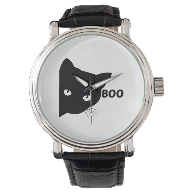 Montre Bateau à chat noir Chats cadeaux Halloween (devant)