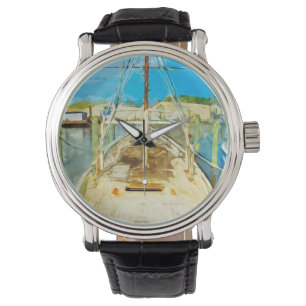 Montre Bateau à crevettes en réparation Impressionnisme A
