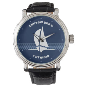 Montre Bateau à voile avec texte personnalisable