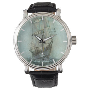 Montre Bateau classique nautique (bleu)