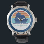 Montre Bateau de croisière sur mesure Ocean Liner Sunset<br><div class="desc">Montre-bracelet de bateau de croisière sur mesure cool pour votre réunion de famille ou votre escapade de printemps aux Bermudes,  aux Bahamas ou aux Caraïbes. Customisez cette jolie tenue pour un ouvrier de paquebot ou un capitaine de bateau.</div>