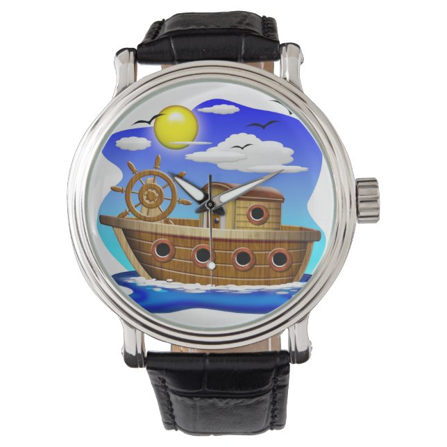 Montre Bateau de pêche dessin animé  (devant)