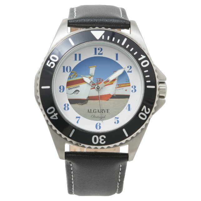 Montre Bateaux de pêche sur la plage de l'Algarve Photo (devant)