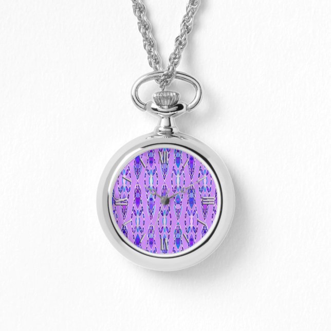 Montre Batik tribal - Lavande, bleu et violet (Recto)
