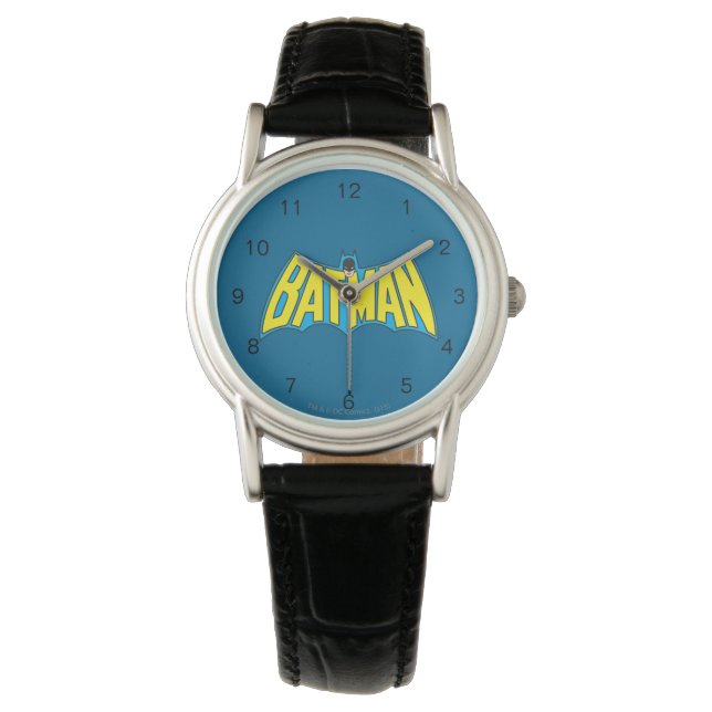 Montre Batman | Logo Vintage bleu jaune (devant)
