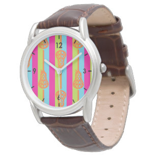 Montre Bâtons et bandes de crosse de Neon Bright Retro