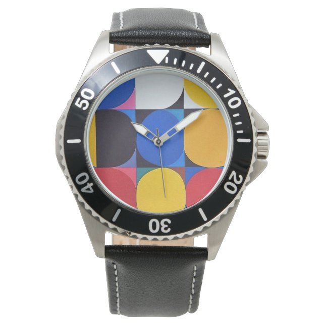 Montre Bauhaus Abstrait (devant)
