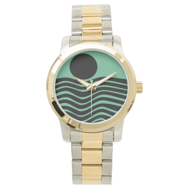 Montre Bauhaus Seafoam Green Abstrait (devant)