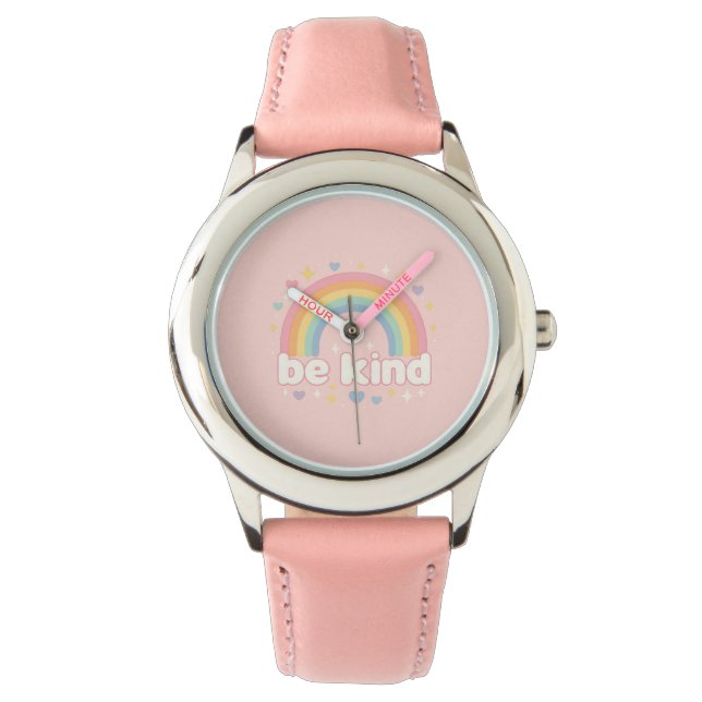 Montre Be Kind – Rainbow Pastel Positivity (devant)