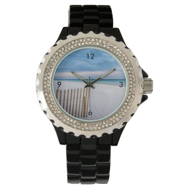 Montre Beach Fence Morning Destin Floride Wrist Watch (devant)