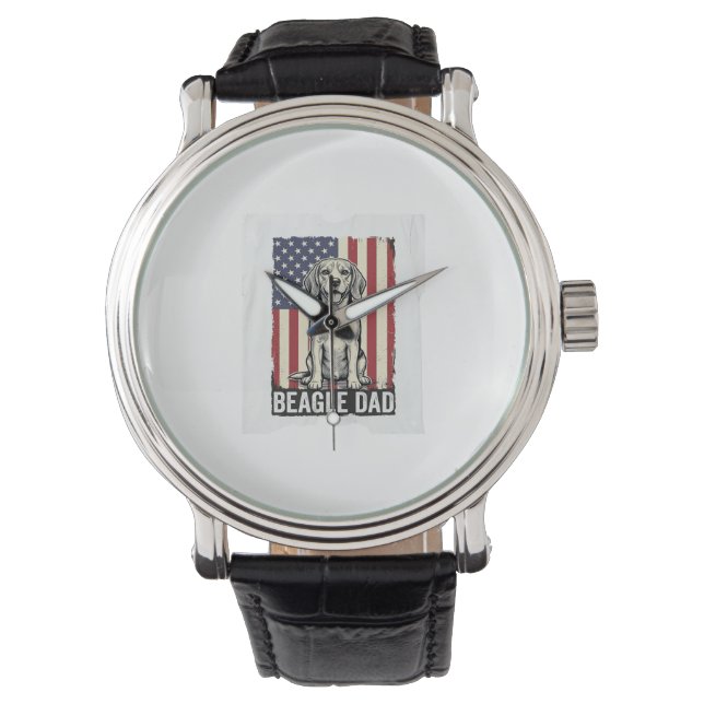 Montre Beagle Dad Patriotic Vintage Dog Shirt Design_1 (devant)