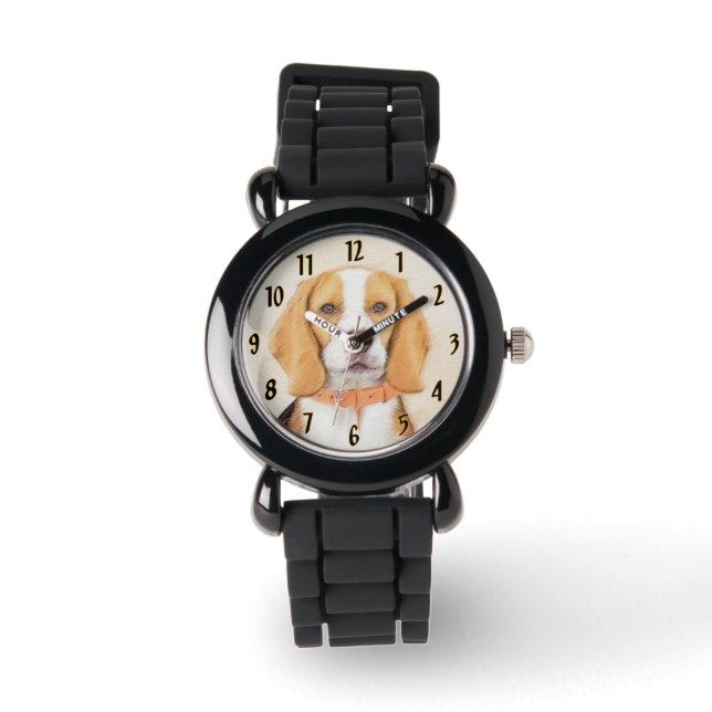 Montre Beagle Hound Dog Peinture Animal Art original (Recto)