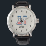 Montre Beaker & Test Tube Science Themed<br><div class="desc">Une montre avec un dessin mignon d'un tube d'essai et d'un bécher. Parfait pour les types scientifiques.</div>