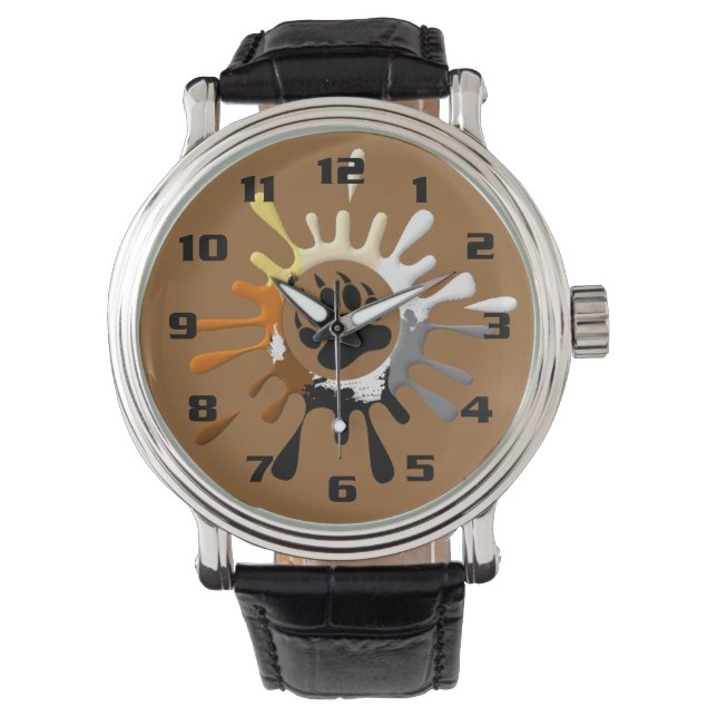 Montre Bear Paw Splash Couleurs de la Fierté de l'Ours (devant)