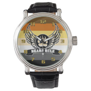 Montre Bears Rule Gay Bear Pride Drapeau et ailes