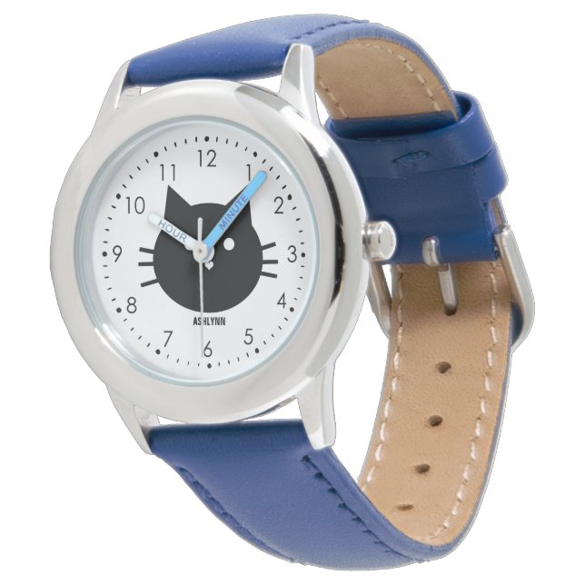 Montre Beau Blue Kitty Cat Kid (Incliné)