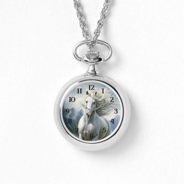 Montre Beau cheval équestre blanc (Recto)
