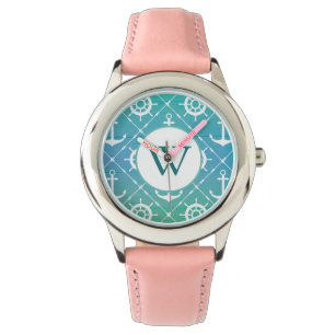 Montre Beau Monogramme marin Turquoise