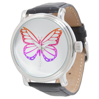 Montre Beau Papillon orange violet