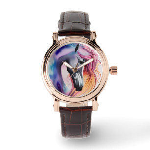 Montre Beau Pastel Unicorn Horse Triptych