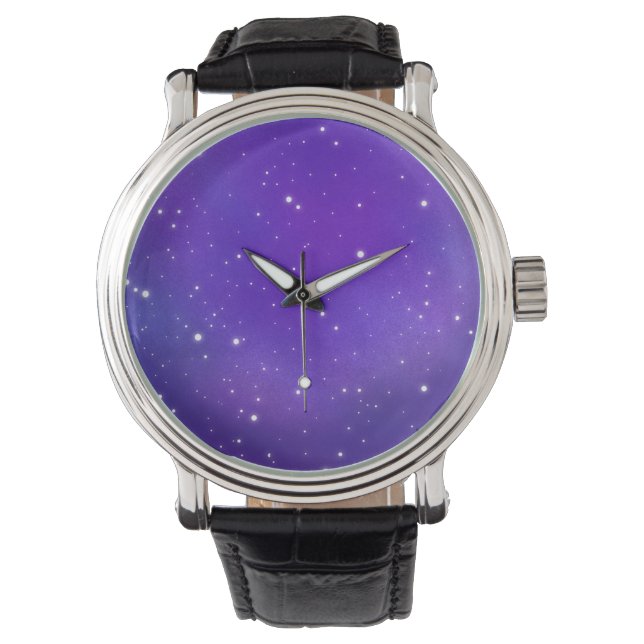 Montre Beau violet étoile Sky Galaxy Art (devant)