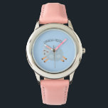 Montre Beauté Moderne Pastel Mouton Bleu Et Nom De L'Enfa<br><div class="desc">Beauté Moderne Pastel Mouton Bleu Et Nom De L'Enfant</div>