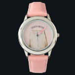 Montre Beauté Moderne Pastel Ours Rose Avec Nom<br><div class="desc">Beauté Moderne Pastel Ours Rose Avec Nom</div>