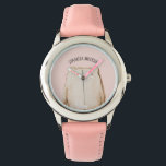 Montre Beauté Moderne Pastel Ours Rose Avec Nom<br><div class="desc">Beauté Moderne Pastel Ours Rose Avec Nom</div>