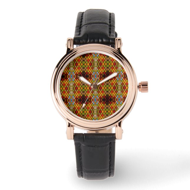 Montre Beautiful Stained Glass Window Pattern  (Recto)