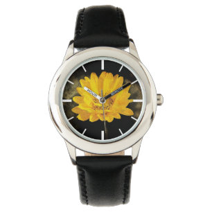 Montre Beautiful Sunflower with Dark Brown Background