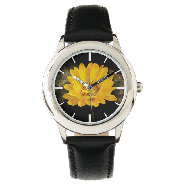 Montre Beautiful Sunflower with Dark Brown Background (devant)