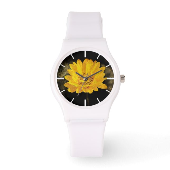 Montre Beautiful Sunflower with Dark Brown Background (Recto)