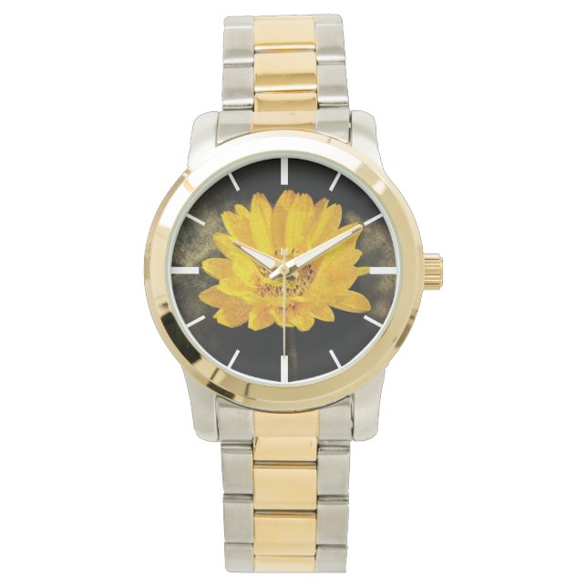 Montre Beautiful Sunflower with Dark Brown Background (devant)