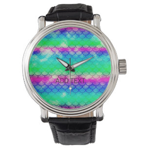 Montre Beaux motifs de sirène colorés