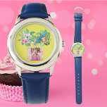 Montre Bébé Animaux Photo personnalisée Enfants Regarder<br><div class="desc">Faites de votre petit jour spécial encore plus mémorable avec cet adorable Tropical Baby Animals Custom Photo Kids Watch! Ce garde-temps plein de vie et ludique présente un délicieux assortiment de bébés animaux nichés au milieu de feuilles verdoyants et de fleurs tropicales. Le design lumineux et gai séduira tout enfant,...</div>