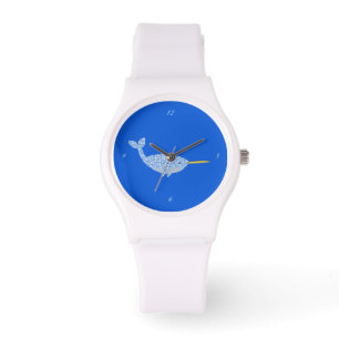 Montre Bébé bleu mignon garçon Narwhal