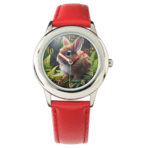 Montre Bébé Brown Et Blanc Lapin Nain, Enfants Regardez