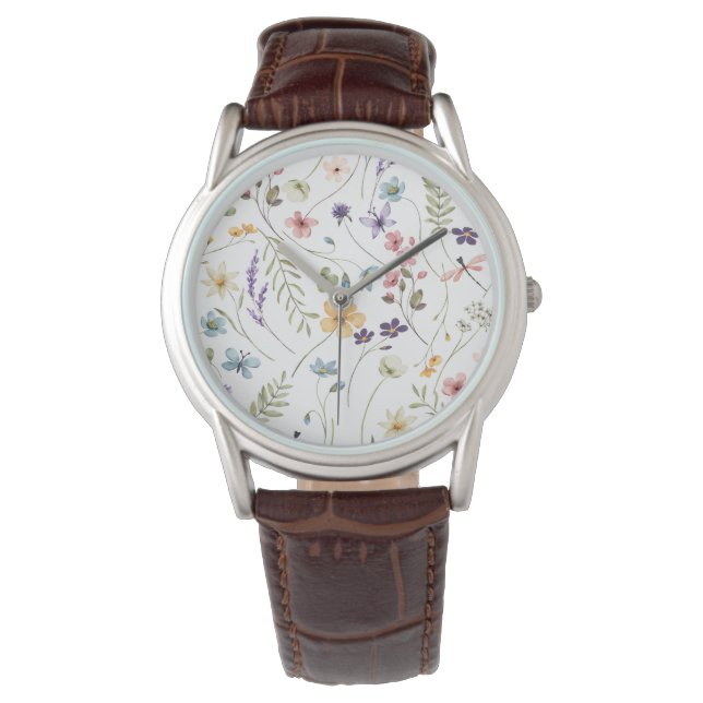 Montre Bébé en fleurs de jardin sauvage  (devant)