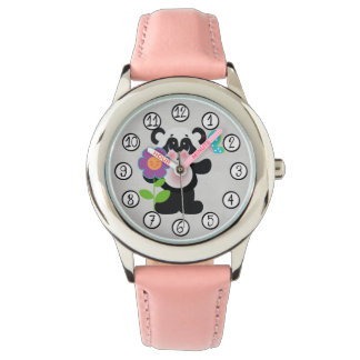 Montre Bébé Enfants Cute Panda Ours Avec Fleur
