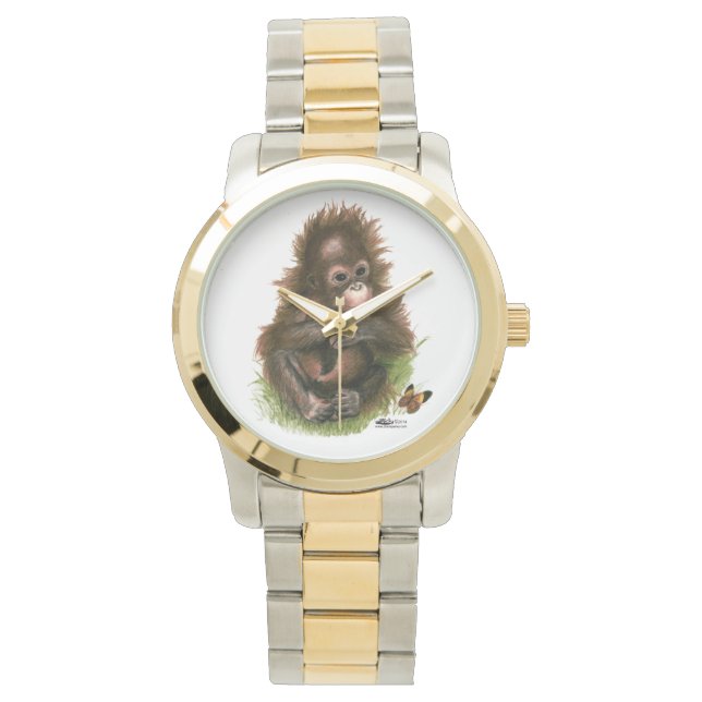 Montre Bébé orang-outan et papillon (devant)