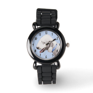 Montre Bedlington Terrier Peinture - Art Chien original