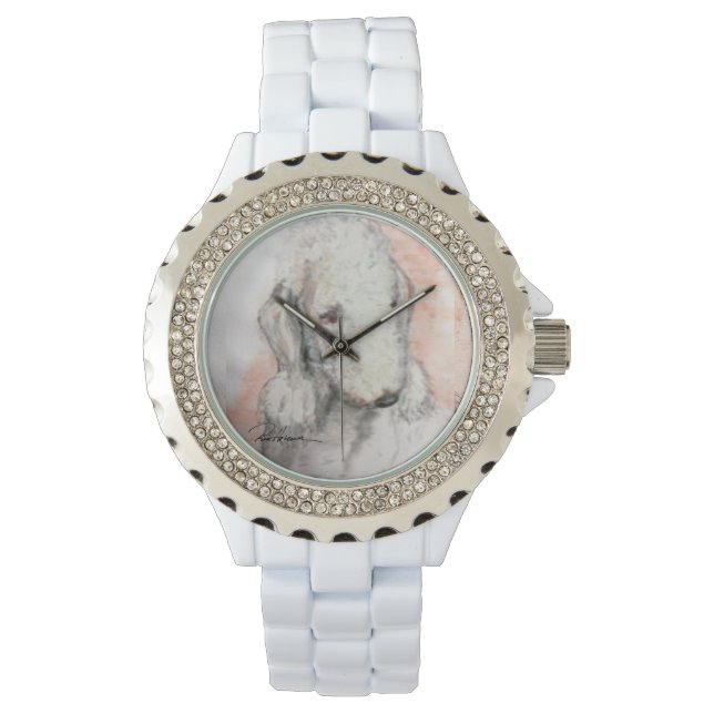 Montre Bedlington Terrier Watch par Hevener (devant)