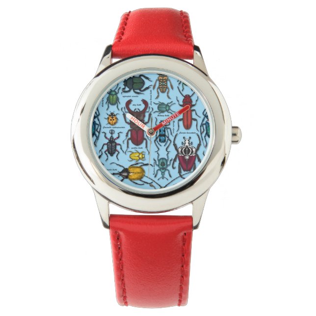 Montre Beetons sur bleu (devant)