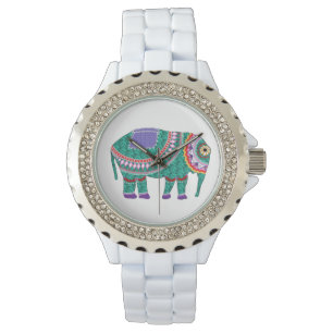 Montre Bel éléphant fleuri