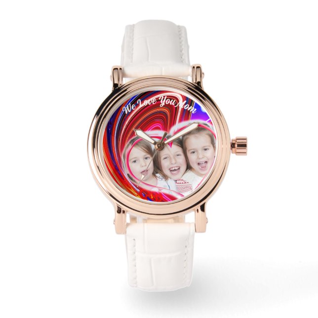 Montre Belle Abstrait Élégant Or Rose (Recto)