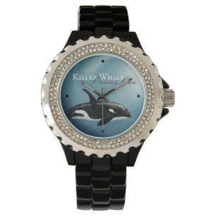 Montre Belle Aquarelle Tueuse Baleine, Orcinus Orca