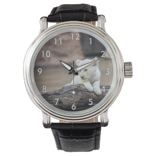 Montre Belle Bébé Lion Blanc Cub