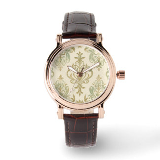 Montre Belle Classique, Motif Mosaïque verte, Femmes Rega