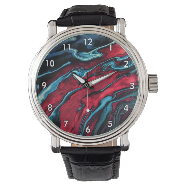 Montre Belle et colorée oeuvre Abstraite (devant)