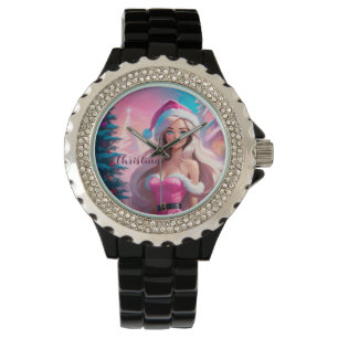 Montre Belle fille de Noël rose 01